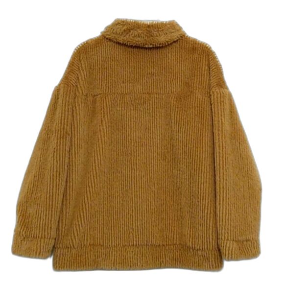 POL Teddy Sherpa Trucker Jacket M Camel Tan Faux Fur Plush Fuzzy Coat - Picture 2 of 8